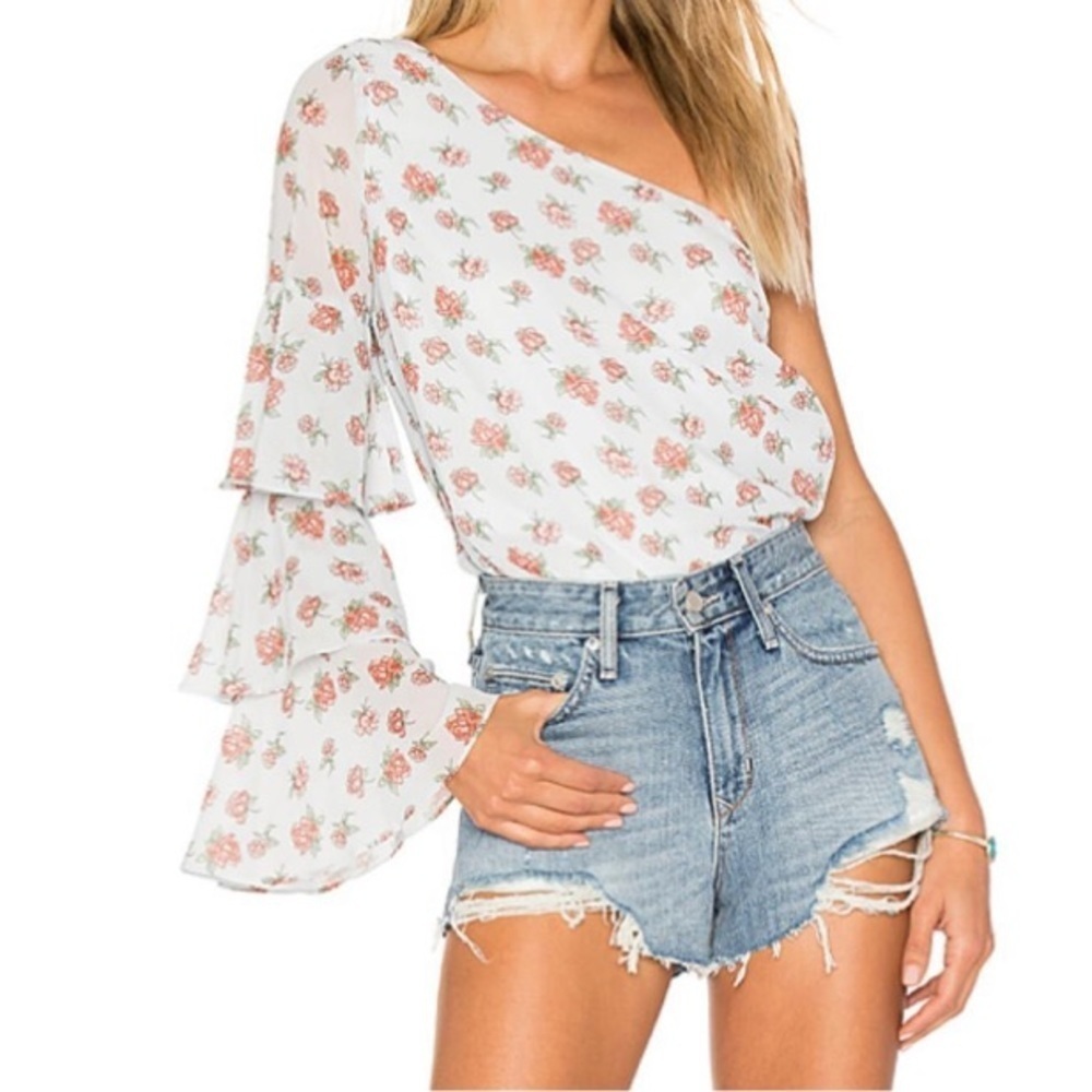 Lovers & Friends Ivy One Sleeve Ruffle Top